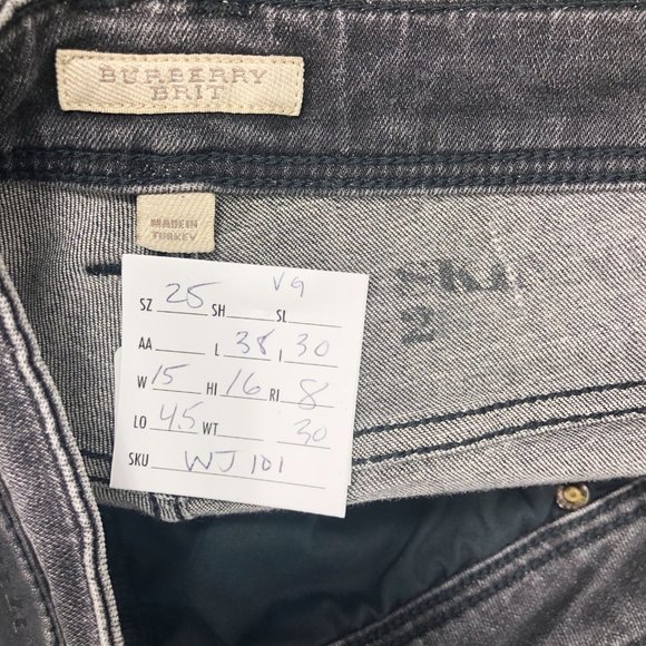 Burberry 25 Grey Bexton Skinny Jeans Ankle Zippers - Picture 6 of 8